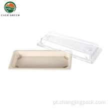 Recipiente de alimentos biodegradáveis ​​descartáveis ​​Placa/bandeja de sushi